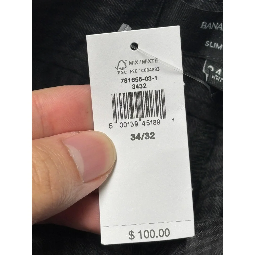 NWT Banana Republic Grayson Slim Tapered Ankle Pants Mens 34x29 Grey Houndstooth